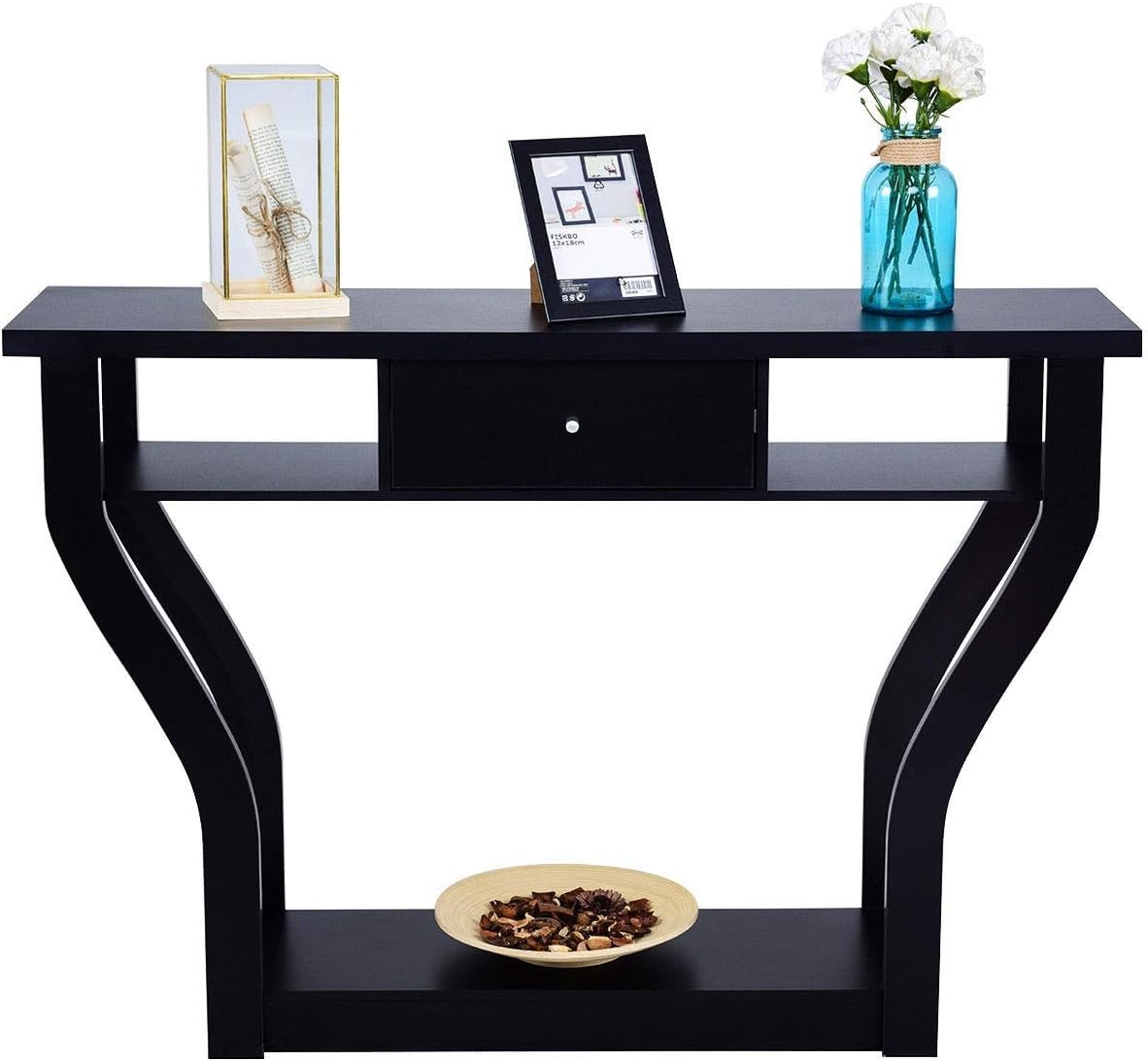 47" Wooden Entryway, Accent Cosole Tables Table with Drawer and Shelf