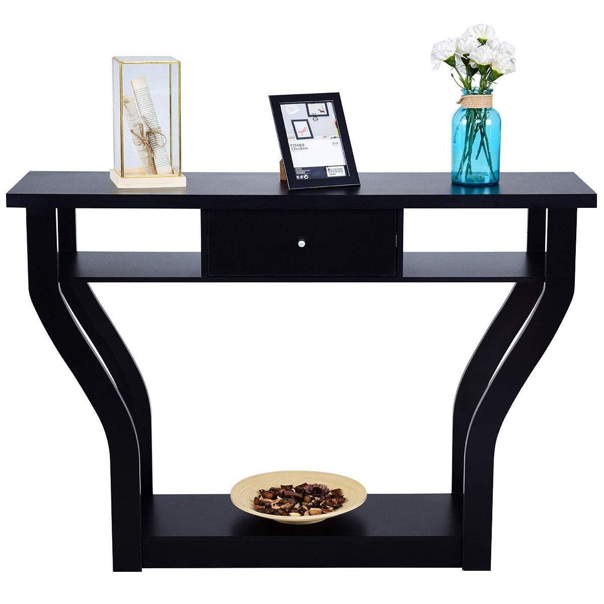 47" Wooden Entryway, Accent Cosole Tables Table with Drawer and Shelf