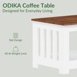 Wooden One Style Fits All Coffee Table - Walnut & White Coffee Table