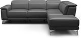 Valencia Pista Full Leather Right Chaise Sofa 112.5" | Italian Nappa Leather Modern Cloud