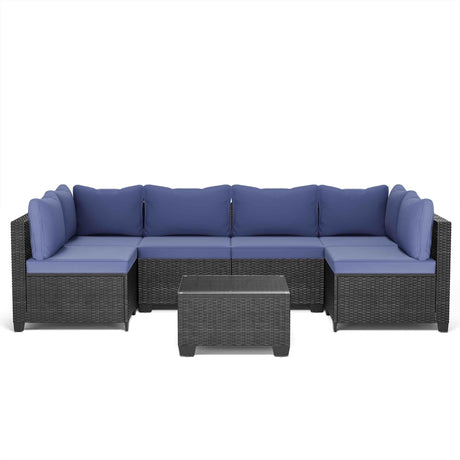 7 Pieces Outdoor Patio Furniture, Outdoor Sectional Sofa Patio Furniture Sets