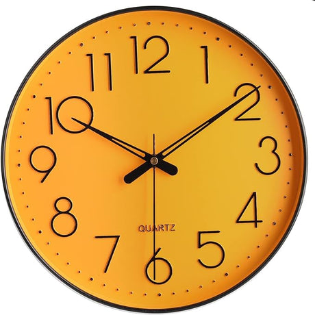 Wall Clock 12" Silent Non Ticking Arabic Numeral Clock Round Decorative Wall Clock for Office,