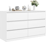 Dresser for Bedroom, Modern 6 Drawer Dresser, Side End Table, Chest of Drawer & Dresser