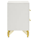 Coaster Lucia 2-Drawer Nightstand White and Gold