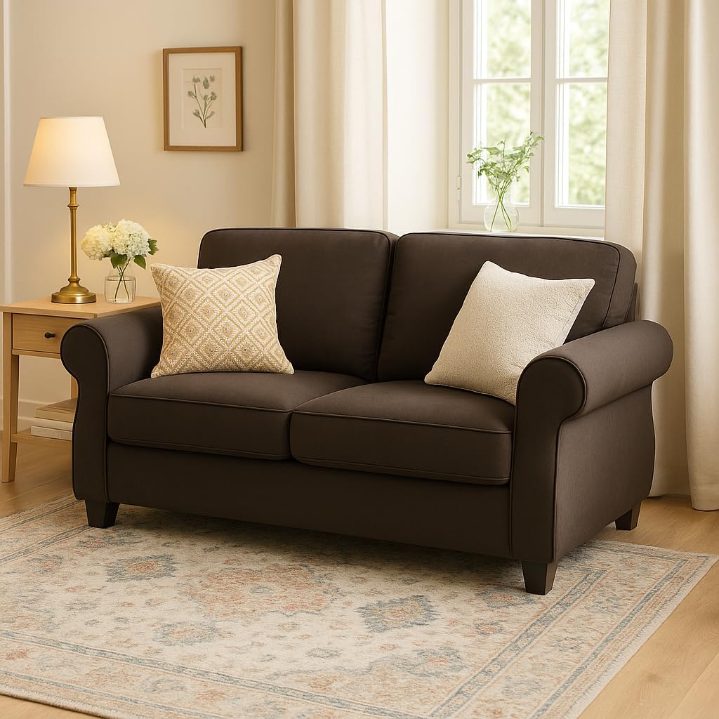 56" Loveseat Sofa, Mid Century Modern Couch with Thick Cushion