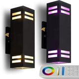 Up and Down Lights Outdoor Wall Lights, RGB LED Dusk to Dawn Outdoor Lighting