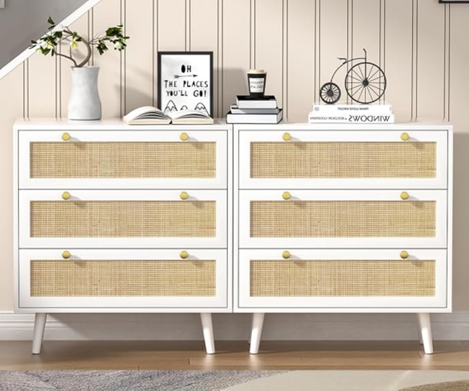 White Dresser for Bedroom with 3 Drawers