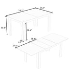 5-7.2FT Extendable Dining Table for 6-8 People, Modern Midcentury Extendable Dining Room Table with Leaf