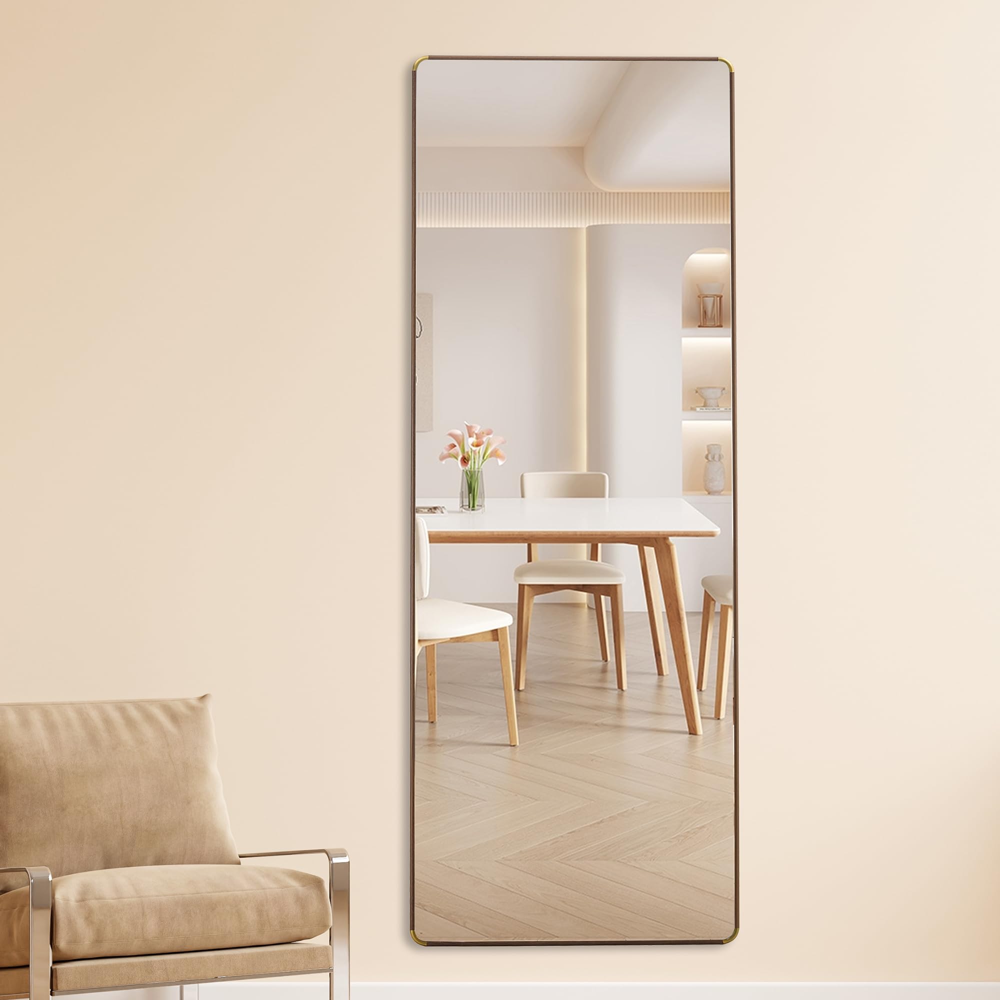 Full Body Floor Mirror Metal Frame Full Length Mirrors Wall Mounted Mirrors