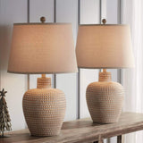 Glenn Rustic Southwestern Style Pot Table Lamps 27" Tall Set of 2 Dappled Sandy Beige