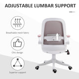 Linen-Touch Fabric Office Chair Swivel Task Chair with Adjustable Lumbar Support,