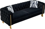 Modern Velvet Sofa for Living Room, 84 Inches Long Upholstered Sofa Couch with High