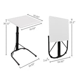 Folding TV Tray Table, Adjustable TV Dinner Table, Portable Tables Folding for Eating and Laptops,