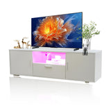 TV Stand for 55 Inch TVs, Modern LED Entertainment Center with Storage Cabinet