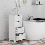 Bathroom Floor Cabinet White Freestanding Storage Organizer Cabinet