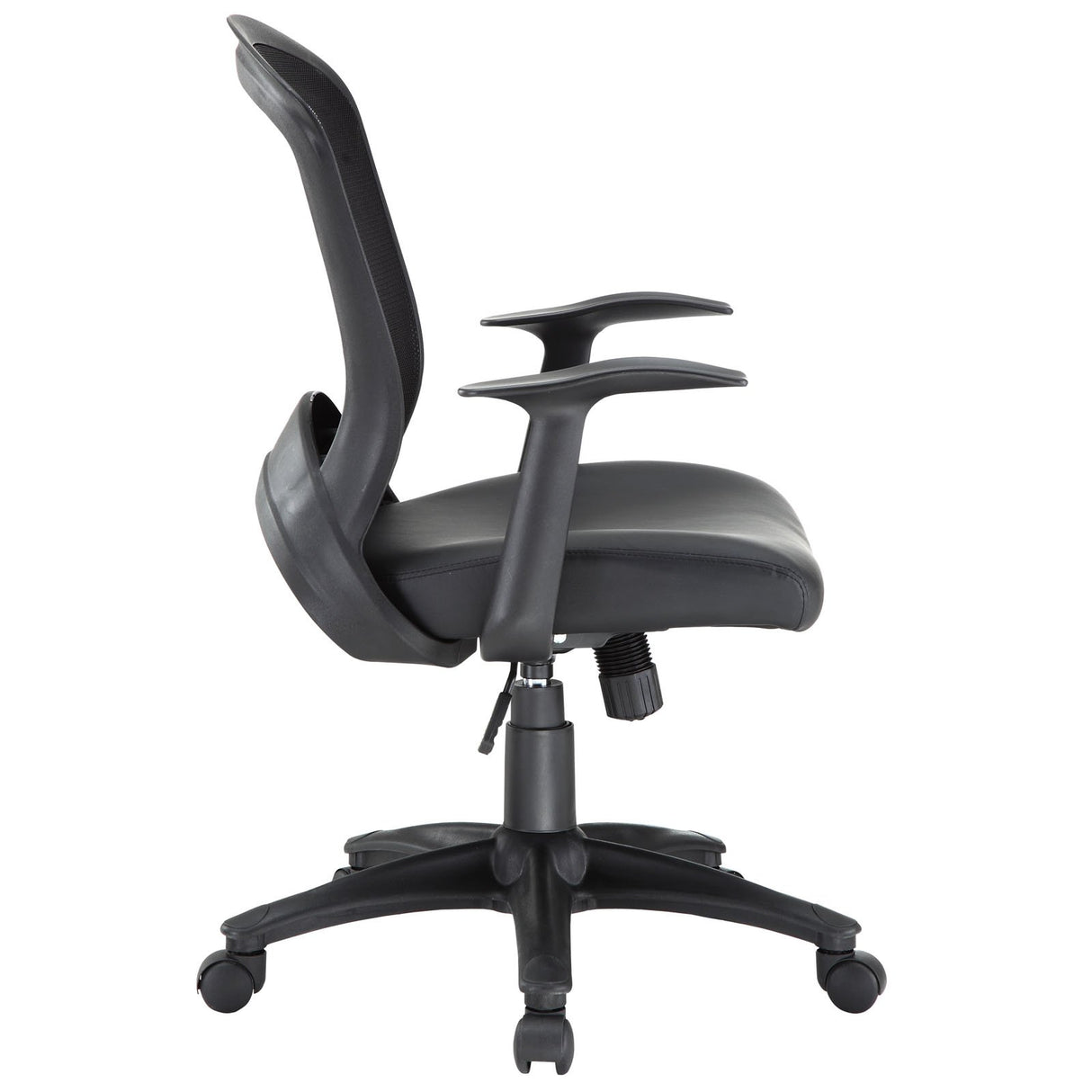 Pulse Ergonomic Faux Leather Adjustable Swivel Office Chair in Black