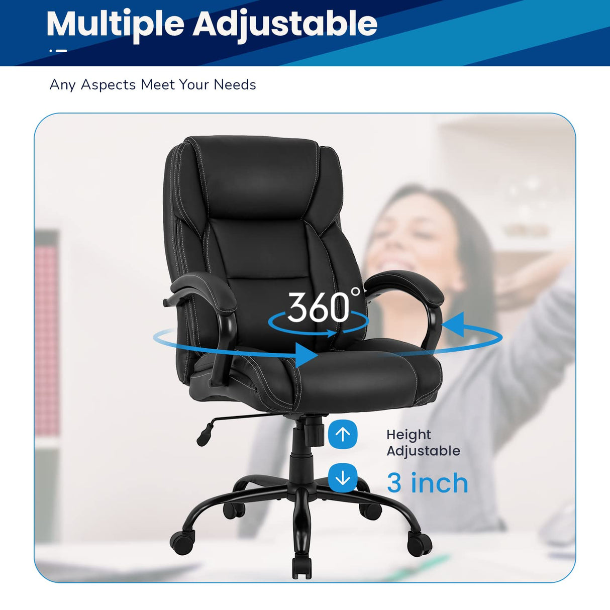 Big and Tall Office Chair 500lbs Cheap Desk Chair Ergonomic Computer Chair High Back