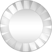 300" Mirrored Round Accent Mirror Wall Mounted with Glass Frame