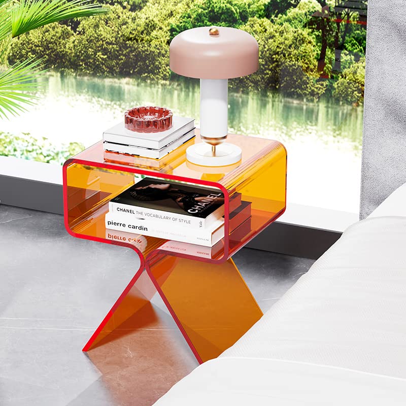 Nightstand Side Table Modern Design Clear