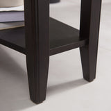 Laurent Recliner Wedge Table with Shelf, Black,