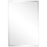 Rectangular Modern Beveled Wall Mirror, Frameless Bathroom Mirror, Ready to Hang