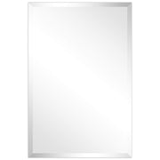 Rectangular Modern Beveled Wall Mirror, Frameless Bathroom Mirror, Ready to Hang
