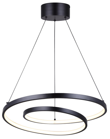 LCH259A20BK Sleek Black LED Chandelier, 29W Integrated, 3000K Warm Light, 1500