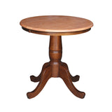 30" Round Top Pedestal Table, Cinnamon/Espresso