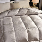 ZUIAI White Duck Down Quilt Down Fluffy Cozy Four Seasons Duvet Brocade Warm Queen King Quilted Comforters(220X240cm 2.75kg)
