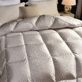 ZUIAI White Duck Down Quilt Down Fluffy Cozy Four Seasons Duvet Brocade Warm Queen King Quilted Comforters(220X240cm 2.75kg)