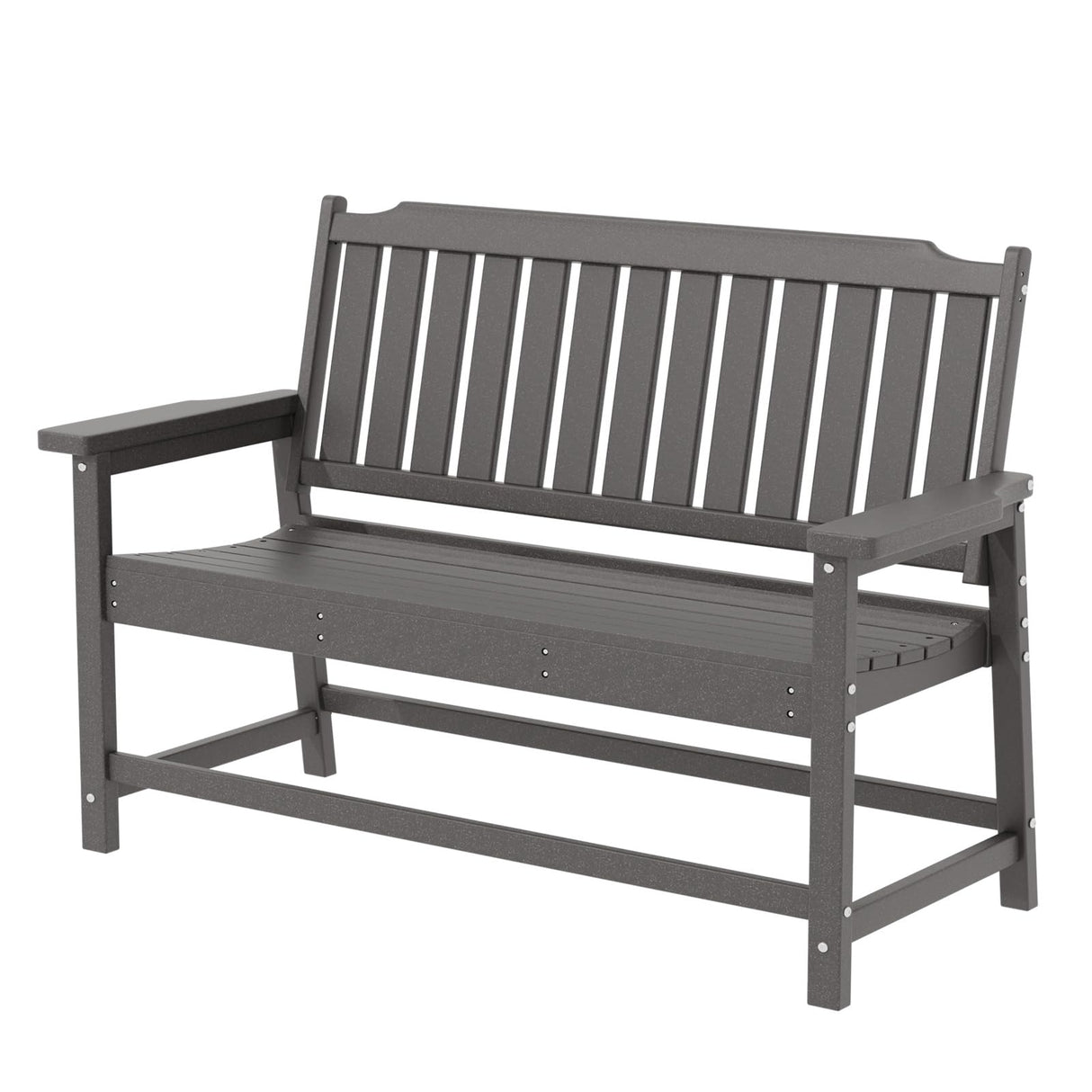 Outdoor Bench All-Weather HDPE Fade Resistant Garden Bench 800 lbs Bearing 2-Seat