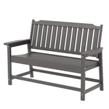 Outdoor Bench All-Weather HDPE Fade Resistant Garden Bench 800 lbs Bearing 2-Seat