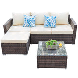 Patio Furniture Set All Weather Wicker Outdoor Sectional Chairs