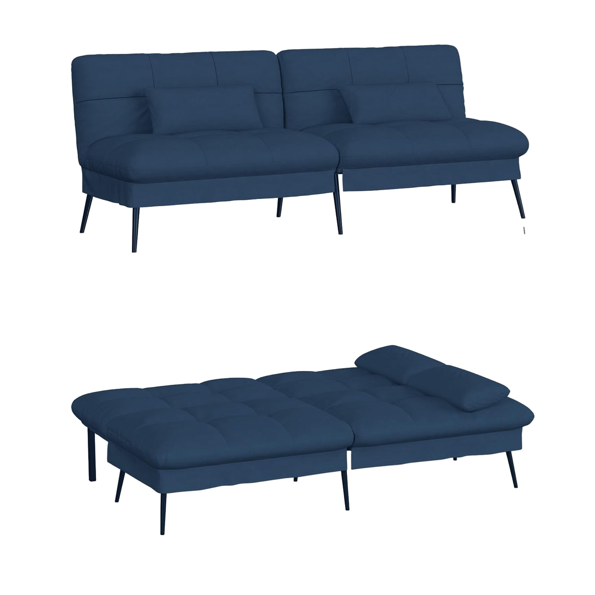 Convertible Sofa Bed,68″Fabric Couch with Adjustable Backrest,Loveseat
