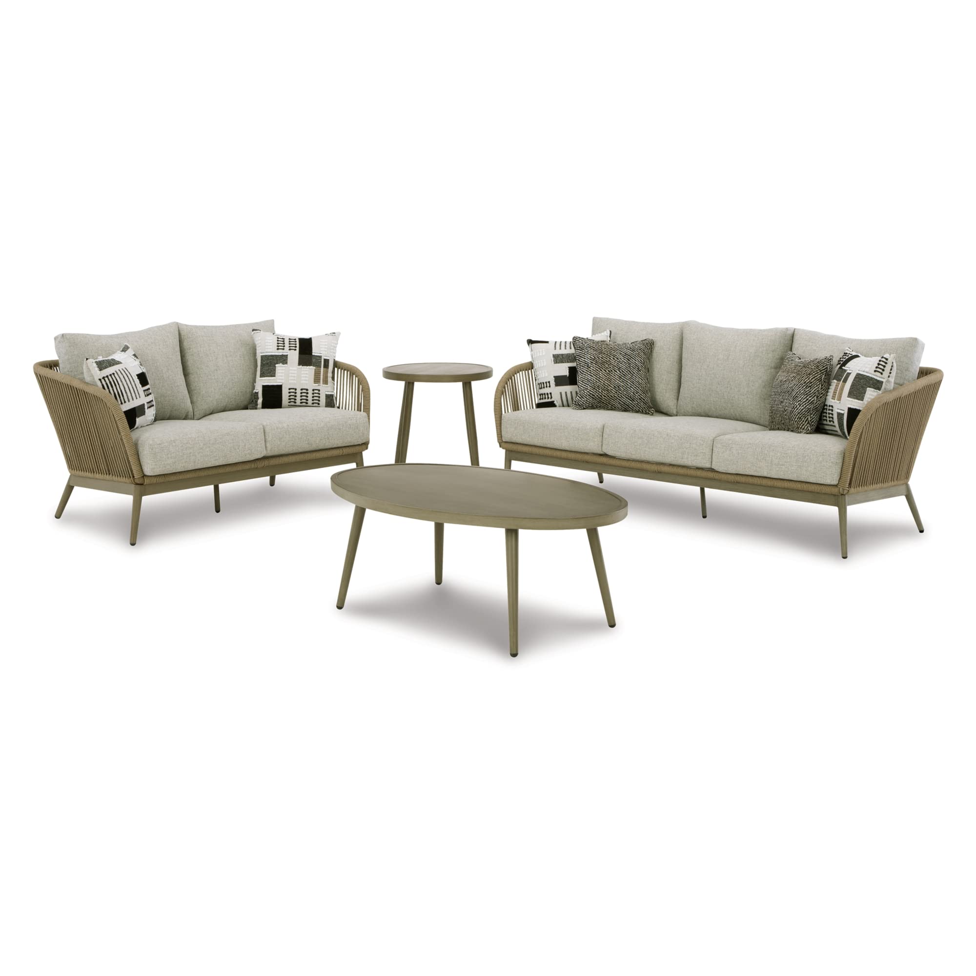 Swiss Valley Bohemian Outdoor Sofa with Cushion, Light Brown