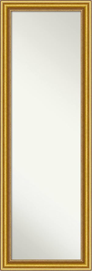 Wood Door Wall Mirror, Full Length Mirror (51.75 x 17.75 in.), Townhouse Gold Full Body