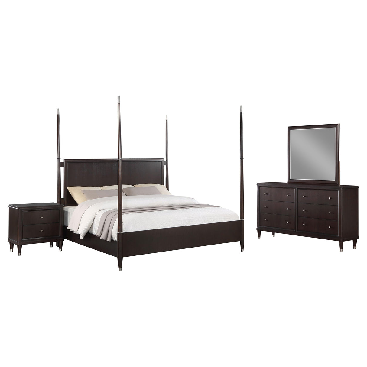 Emberlyn 4-Piece Queen Poster Bedroom Set Brown