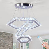 Modern Crystal Chandeliers 3 Rings Round LED Chandelier Fixtures DIY Pendant Lighting