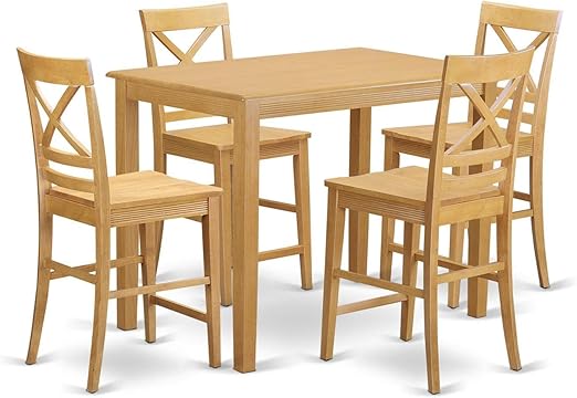 YAQU5-MAH-W 5 Piece Counter Height Dining Set Includes a Rectangle Kitchen Table