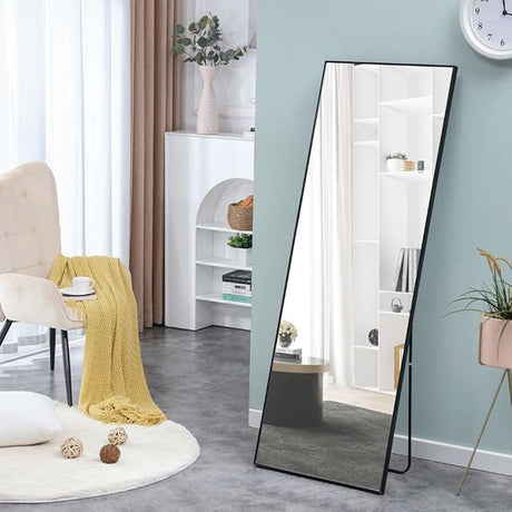 58"x15" Solid Wood Frame Standing Full Length Mirror, Dressing Mirror for Bedroom