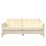 Tess Sofa with Soft Pocket Coil Cushions, Small Space Living Room Furniture, White Linen