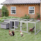 103 in Large Chicken Coop and Run, Outdoor Wooden Chicken House for 4-6 Chickens