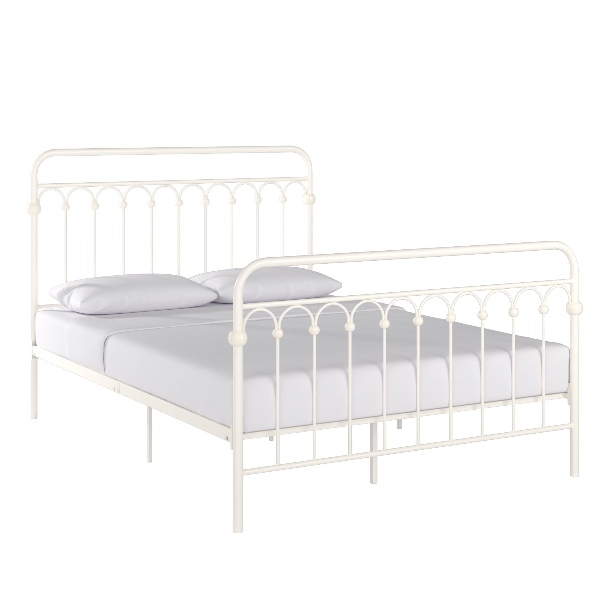 Eloise Metal Arcs Platform Bed by Classic Black Queen Traditional, Casual