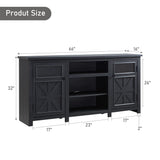 TV Stand for 65/75 Inch TV, Farmhouse Entertainment Center with 9 Storage Cabinets,