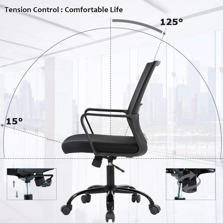 Office Chair Desk Chair Computer Chair Swivel Rolling Executive Lumbar Support