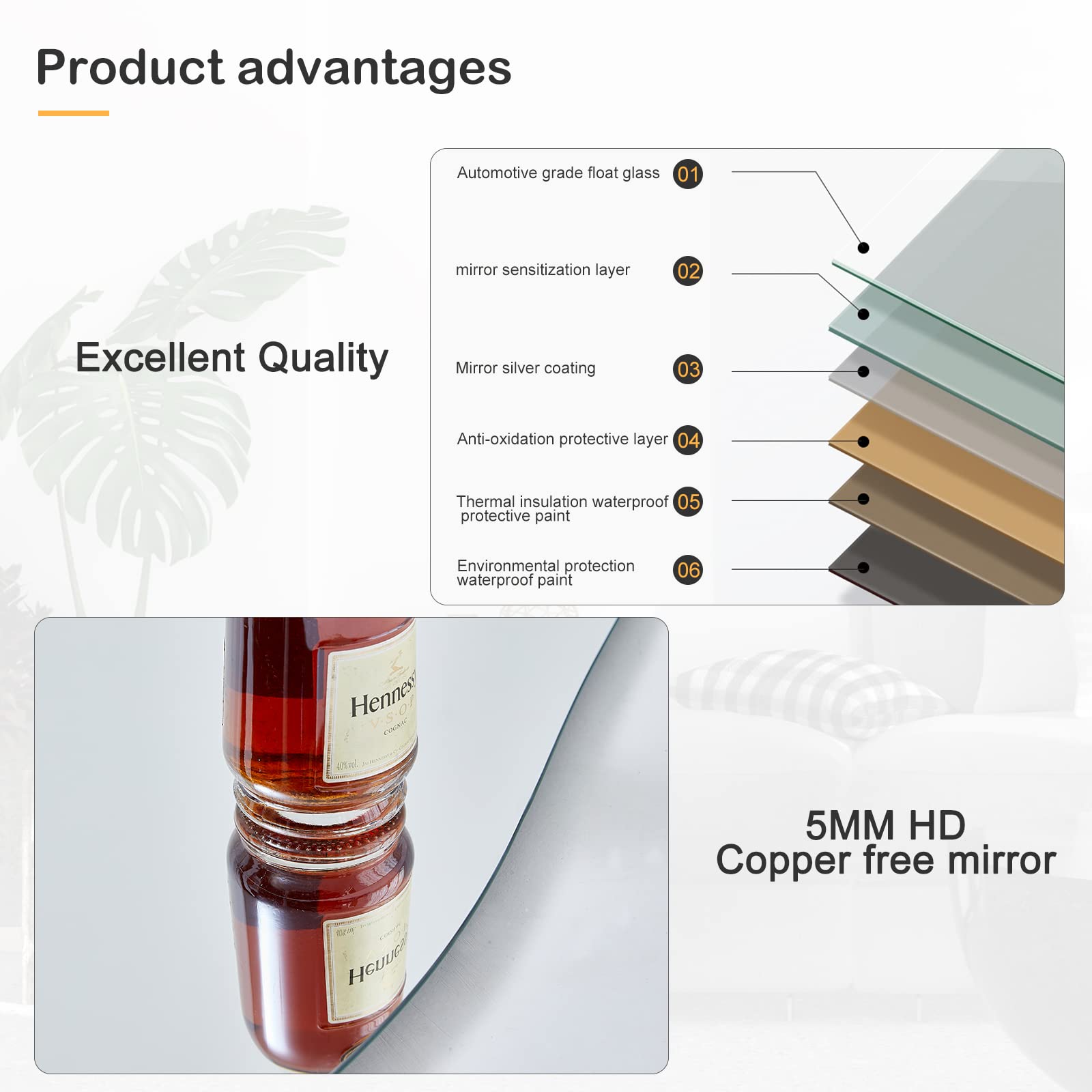 Full Length Mirror, 63" x 24" Wall Mirror, Flannel Wrapped Wooden Frame Floor Mirror