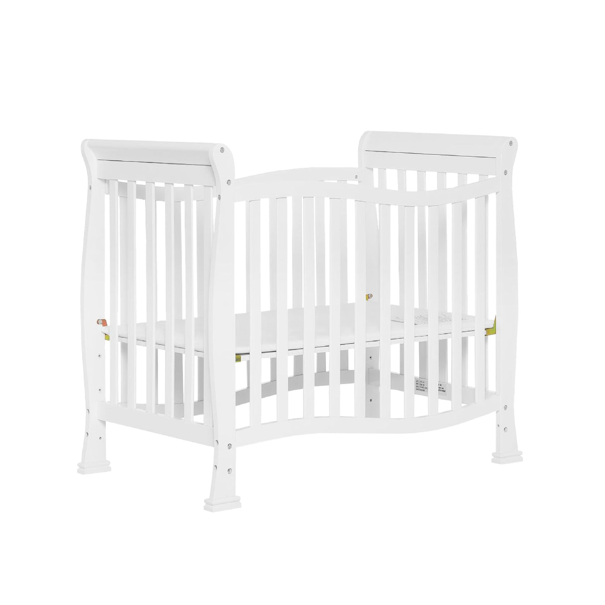 4-In-1 Convertible Mini Crib In White, Greenguard Gold Certified, JPMA Certified, 3 Position Mattress Height Settings, Non-Toxic Finish