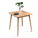 27.6" Small Square Wooden Dining Table for 2, Space-Saving natural Kitchen Dinner Table Rustic