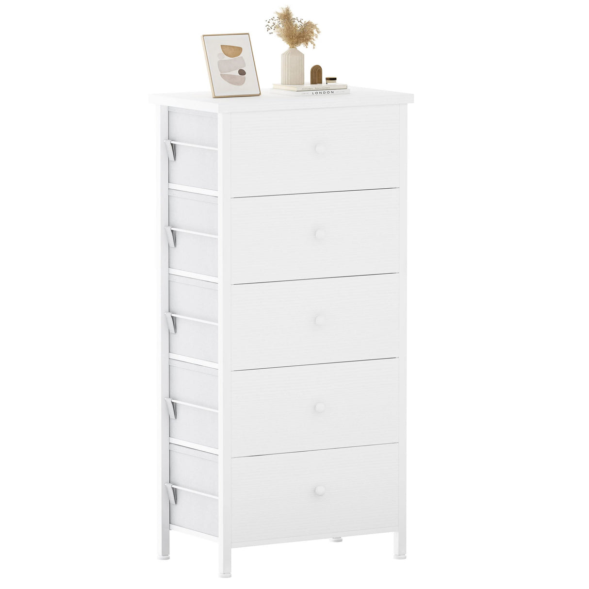 BOLUO Tall White Dresser Narrow Dresser Small Chest of Drawers Lingerie