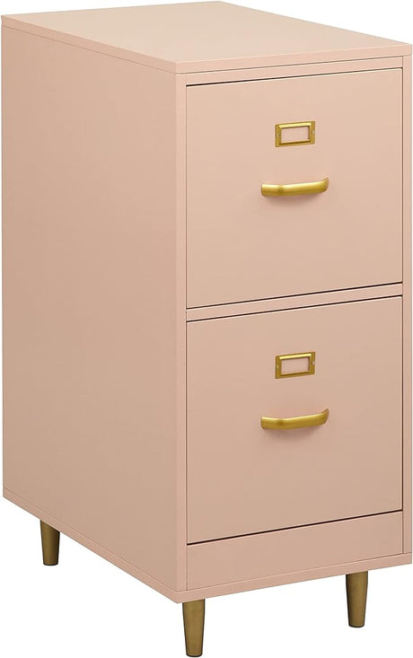 Dixie Mid Century Modern 2-Drawer Home Office Filing Cabinet, White